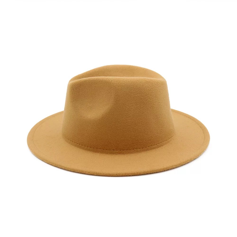 Gangster Fedora Hat In Camel Tan カラー: ブラウン 財布、帽子、ファッション小物