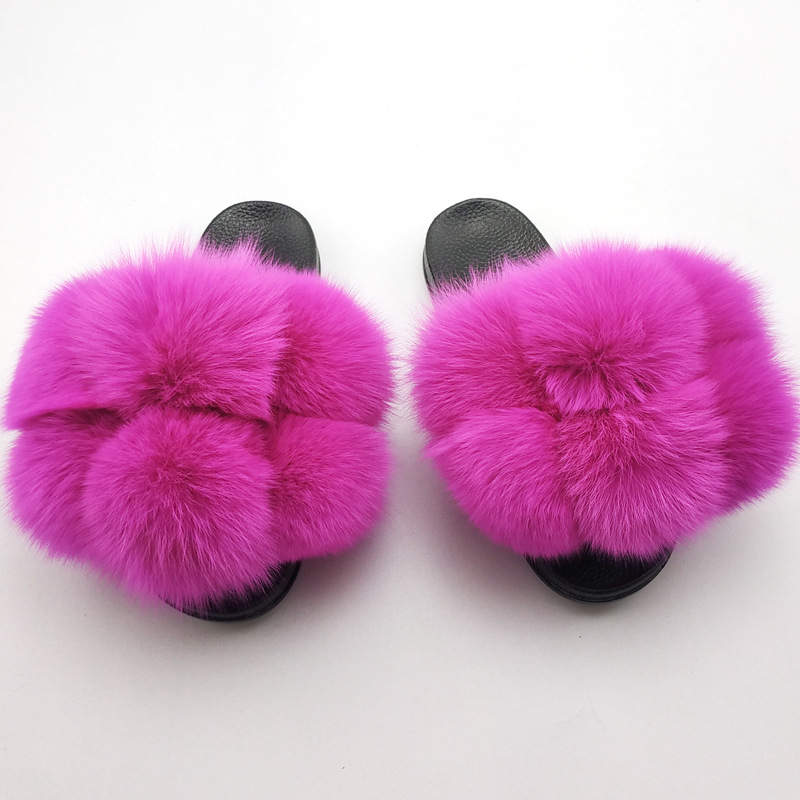 Pom Pom Plain Furry Slides CutieBoots Boutique