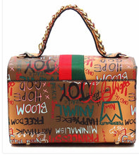 Load image into Gallery viewer, BeeUtiful Multi Graffiti Boxy Satchel W/Matching Wallet
