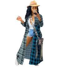 Load image into Gallery viewer, Plaid Combo Tunic Shirt Duster
