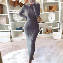 Load image into Gallery viewer, Cable Knit Sweater Maxi Dress
