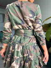 Load image into Gallery viewer, Camo Tied Ruffle Dress
