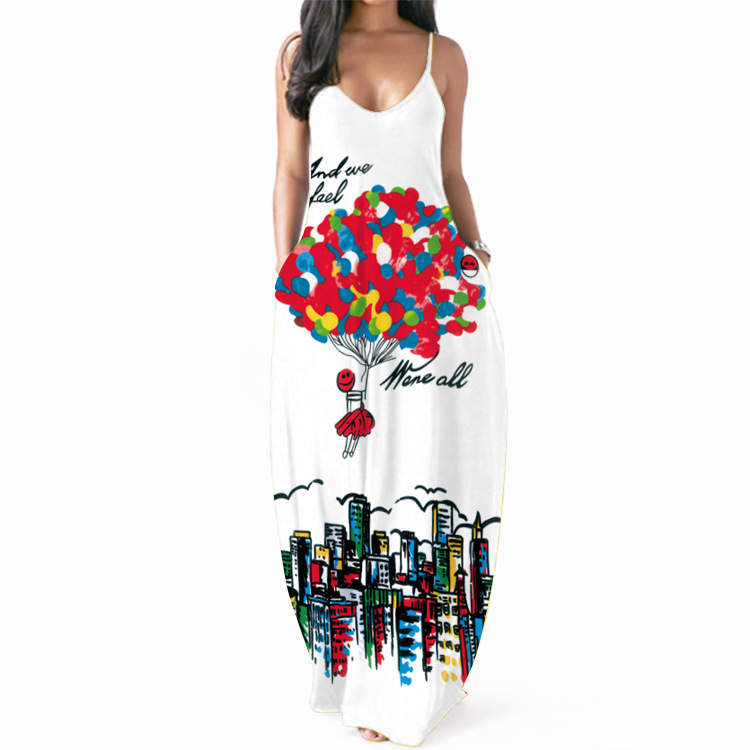 City Nightlife Maxi Dress With Pockets