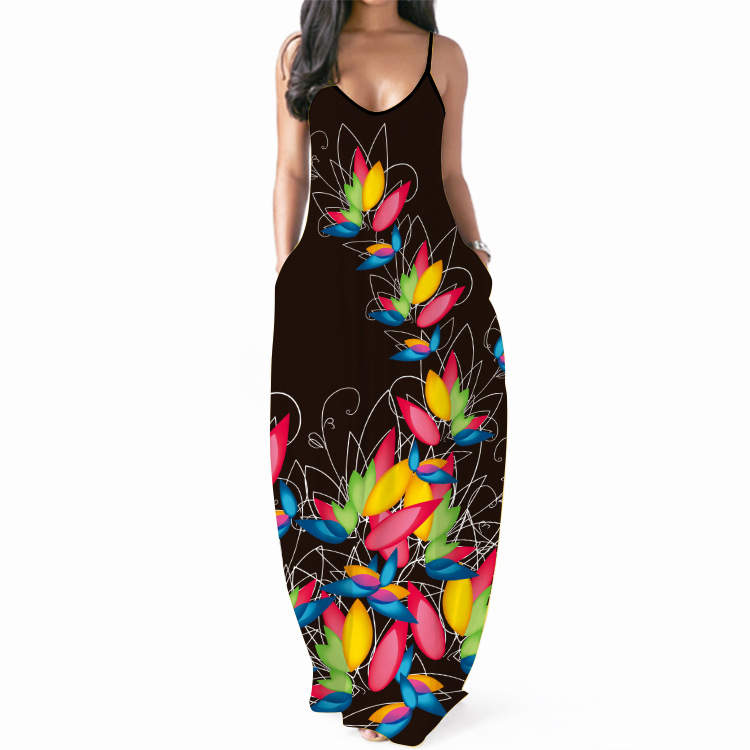 Wish Upon a Flower Maxi Dress With Pockets