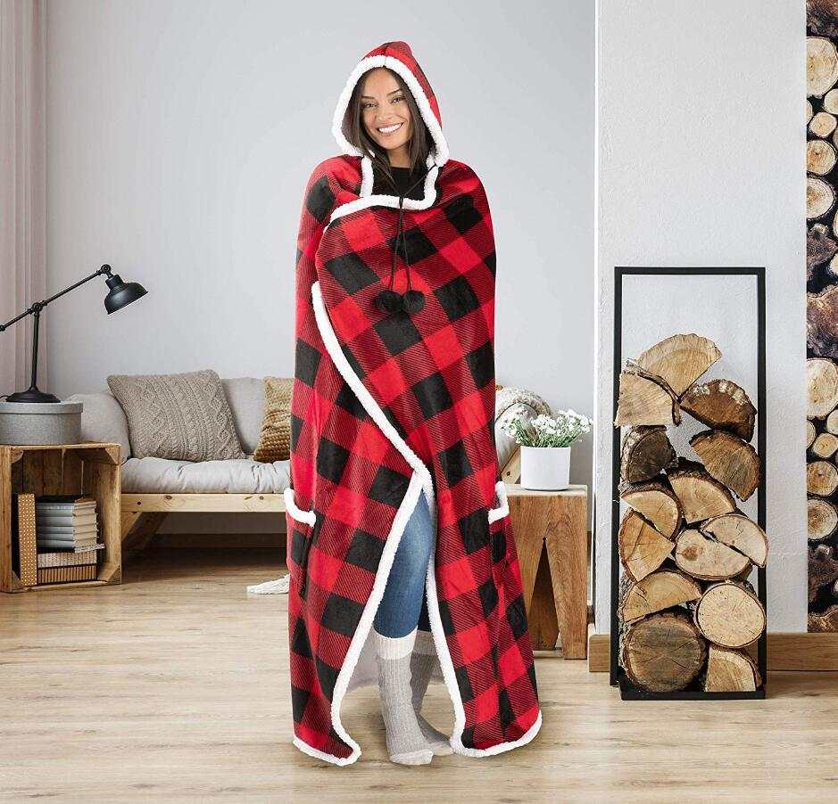 Cozy Plush Hooded Blanket