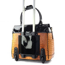 Load image into Gallery viewer, Faux Croc Rolling Luggage Set
