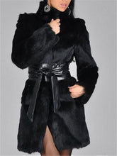 Load image into Gallery viewer, Faux Fur Coat With Belt

