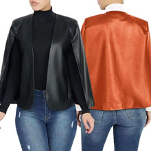 Load image into Gallery viewer, Faux Leather Cape Jacket
