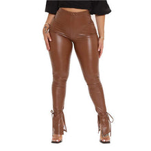 Load image into Gallery viewer, Faux-Leather Pants with Ankle Ties
