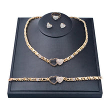 Load image into Gallery viewer, HUGS &amp; KISSES 4 pc SET - Necklace, Bracelet, Earrings and Ring
