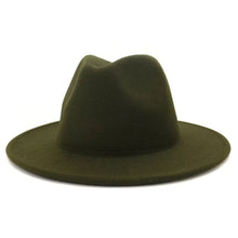 Load image into Gallery viewer, Army Green Fedora Hat with Red Bottom ~ Fedora Hats
