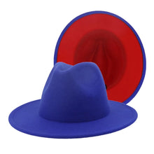 Load image into Gallery viewer, Royal Blue Fedora Hat with Red Bottom ~ Fedora Hats
