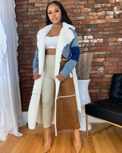 Load image into Gallery viewer, Jeans &amp; Shearling Long Coat
