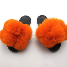 Load image into Gallery viewer, Pom Pom Plain Furry Slides
