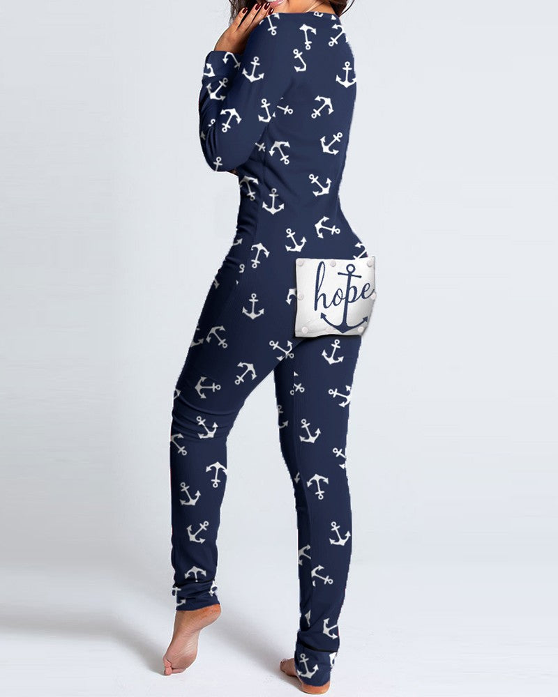 I have this Hope. Navy and white anchor pattern Leggings with